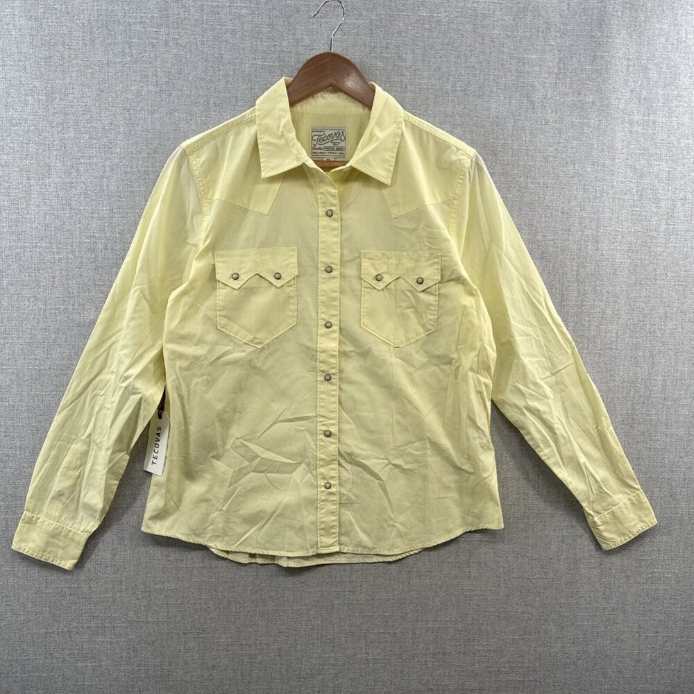 Tecovas Western Shirt Womens Medium Yellow Long Sleeve Pearl Snap Rodeo